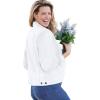Woman Within Plus Size Stretch Denim Jacket Cropped Jean Jacket(White)