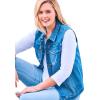 Woman Within Plus Size Stretch Denim Vest Jean Vest(Black)