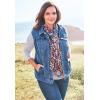 Woman Within Plus Size Stretch Denim Vest Jean Vest(Black)