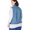 Woman Within Plus Size Stretch Denim Vest Jean Vest(Light Stonewash)