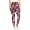 Woman Within Plus Size Stretch-Cotton Knit Pull-On Printed Pocket Leggings(Black Berry Garland)