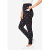 Woman Within Plus Size Stretch-Cotton Knit Pull-On Printed Pocket Leggings(Black Multi Hearts)