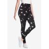 Woman Within Plus Size Stretch-Cotton Knit Pull-On Printed Pocket Leggings(Black White Stars)