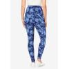 Woman Within Plus Size Stretch-Cotton Knit Pull-On Printed Pocket Leggings(Blue Tie Dye)