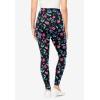 Woman Within Plus Size Stretch-Cotton Knit Pull-On Printed Pocket Leggings(Multi Graphic Floral)