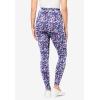 Woman Within Plus Size Stretch-Cotton Knit Pull-On Printed Pocket Leggings(Navy Happy Ditsy)