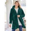 Woman Within Plus Size Swing Fleece Coat(Black)