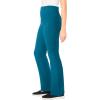 Woman Within Plus Size Tall Stretch-Cotton Knit Pull-On Bootcut Pocket Leggings(Deep Teal)