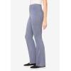 Woman Within Plus Size Tall Stretch-Cotton Knit Pull-On Bootcut Pocket Leggings(Heather Navy)
