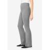 Woman Within Plus Size Tall Stretch-Cotton Knit Pull-On Bootcut Pocket Leggings(Medium Heather Grey)