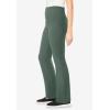 Woman Within Plus Size Tall Stretch-Cotton Knit Pull-On Bootcut Pocket Leggings(Pine)