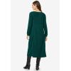 Woman Within Plus Size Thermal Knit A-Line Dress(Emerald Green)
