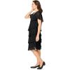 Woman Within Plus Size Three-Tier Dress(Black)