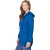 Woman Within Plus Size Zip Front Hoodie Jacket Long Oversized Fleece Jacket(Bright Cobalt)