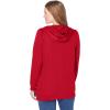 Woman Within Plus Size Zip Front Hoodie Jacket Long Oversized Fleece Jacket(Classic Red)