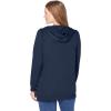 Woman Within Plus Size Zip Front Hoodie Jacket Long Oversized Fleece Jacket(Navy)