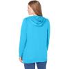 Woman Within Plus Size Zip Front Hoodie Jacket Long Oversized Fleece Jacket(Paradise Blue)