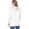 Woman Within Plus Size Zip Front Hoodie Jacket Long Oversized Fleece Jacket(White)