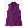 Woman Within Plus Size Zip-Front Microfleece Vest Long Fleece Vest(Black Marled)