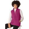 Woman Within Plus Size Zip-Front Microfleece Vest Long Fleece Vest(Blue Plaid)