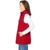 Woman Within Plus Size Zip-Front Microfleece Vest Long Fleece Vest(Classic Red)