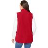 Woman Within Plus Size Zip-Front Microfleece Vest Long Fleece Vest(Classic Red)