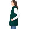 Woman Within Plus Size Zip-Front Microfleece Vest Long Fleece Vest(Emerald Green)
