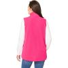 Woman Within Plus Size Zip-Front Microfleece Vest Long Fleece Vest(Raspberry Sorbet)