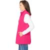 Woman Within Plus Size Zip-Front Microfleece Vest Long Fleece Vest(Raspberry Sorbet)