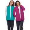 Woman Within Plus Size Zip-Front Microfleece Vest Long Fleece Vest(Ultra Blue)