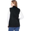 Woman Within Plus Size Zip-Front Quilted Vest Long Lightweight Gilet(Black)