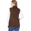 Woman Within Plus Size Zip-Front Quilted Vest Long Lightweight Gilet(Chocolate)