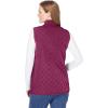 Woman Within Plus Size Zip-Front Quilted Vest Long Lightweight Gilet(Deep Claret)