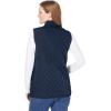 Woman Within Plus Size Zip-Front Quilted Vest Long Lightweight Gilet(Navy)