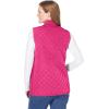 Woman Within Plus Size Zip-Front Quilted Vest Long Lightweight Gilet(Raspberry Sorbet)