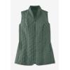 Woman Within Plus Size Zip-Front Quilted Vest Long Lightweight Gilet(Soft Iris)