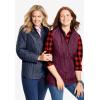 Woman Within Plus Size Zip-Front Quilted Vest Long Lightweight Gilet(Soft Iris)
