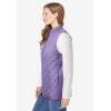Woman Within Plus Size Zip-Front Quilted Vest Long Lightweight Gilet(Soft Iris)