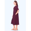 Woman Within Women’s Plus Size Button-Front Essential Dress(Deep Claret)