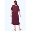Woman Within Women’s Plus Size Button-Front Essential Dress(Deep Claret)
