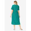 Woman Within Women’s Plus Size Button-Front Essential Dress(Green Polka Dot)