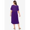 Woman Within Women’s Plus Size Button-Front Essential Dress(Radiant Purple)