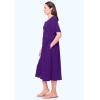 Woman Within Women’s Plus Size Button-Front Essential Dress(Radiant Purple)