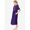 Woman Within Women’s Plus Size Button-Front Essential Dress(Radiant Purple Polka Dot)