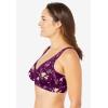 Women’s Plus Size Cotton Comfort Wireless Bra(Dark Berry Climbing Floral)