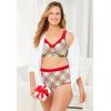 Women’s Plus Size Cotton Comfort Wireless Bra(Holiday Plaid)