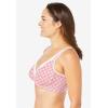 Women’s Plus Size Cotton Comfort Wireless Bra(Sweet Coral Eyelet Geo)