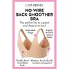 Women’s Plus Size Wireless Back Smoothing Bra(Pink Floral Bloom)