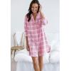 ellos Plus Size Flannel Sleep Shirt(Midnight Berry Plaid)