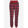 ellos Plus Size Plaid Flannel Sleep Pants(Grey White Plaid)